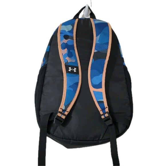 Under Armour UA Storm Hustle Backpack Blue & Peach Camo Unisex - Picture 2 of 9